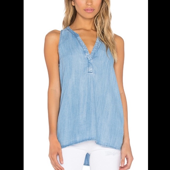 Joie Tops - joie soft carley chambray denim tank top